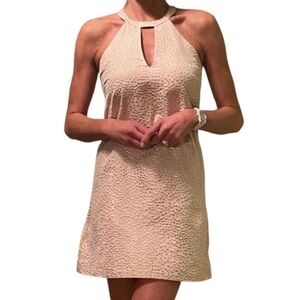 Amanda Uprichard Dress Women’s Small Pink Rose Gold Polka Dot Halter Mini‎ NWT